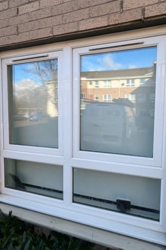 Ground-floor windows clean after